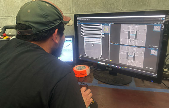 X-ray analysis of bellows using software