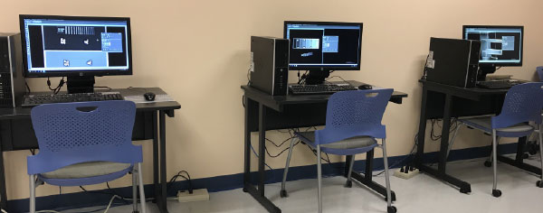 X-ray cabinet with DDA, CR scanner and D-Tect workstations for image analysis